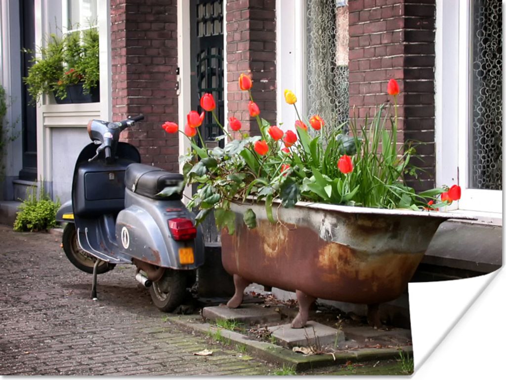 MuchoWow Poster Schöne Straße in Amsterdam 120x90 cm - Wandbild