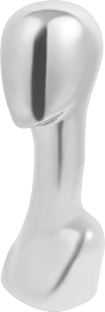 Tête de mannequin légère et stable coloris argent pour coiffeur - 45cm