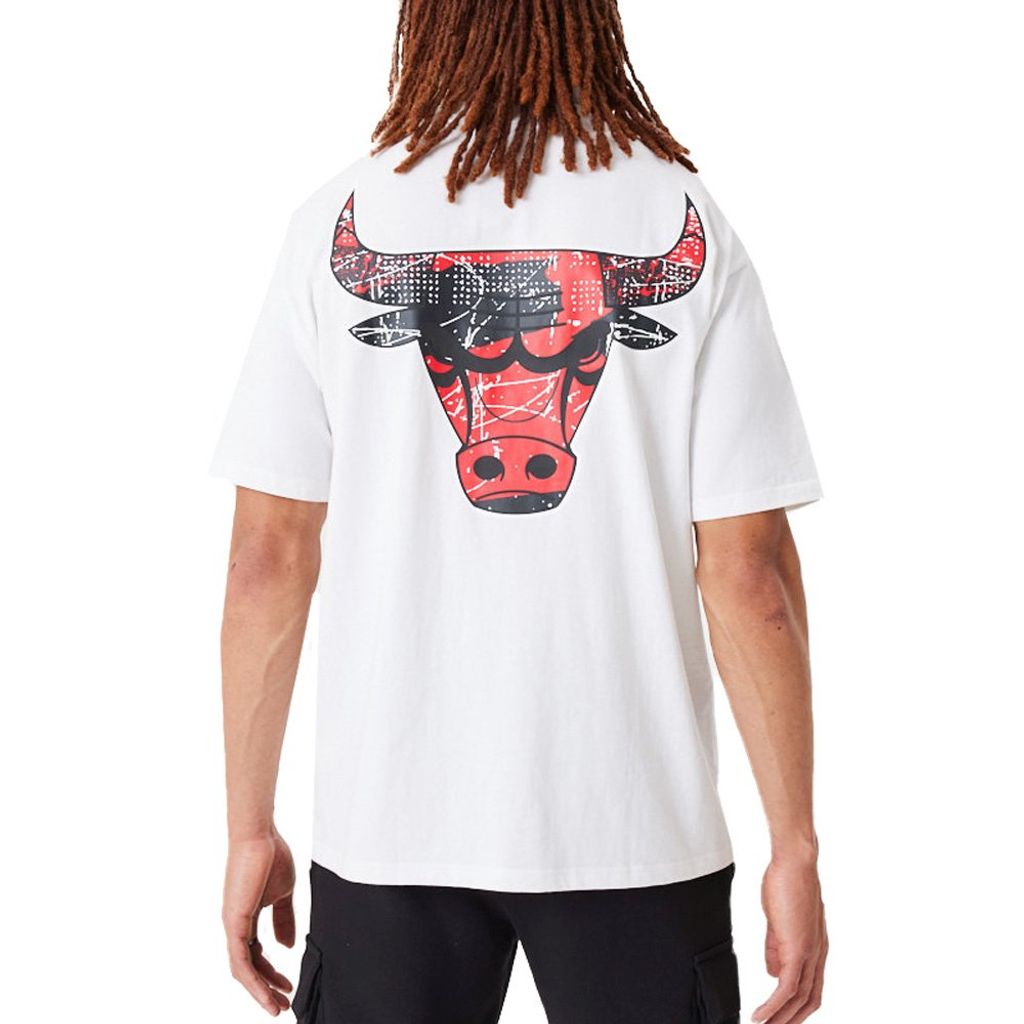 New Era Oversized T-Shirt NBA Infill Team Logo Chicago Bulls white XL