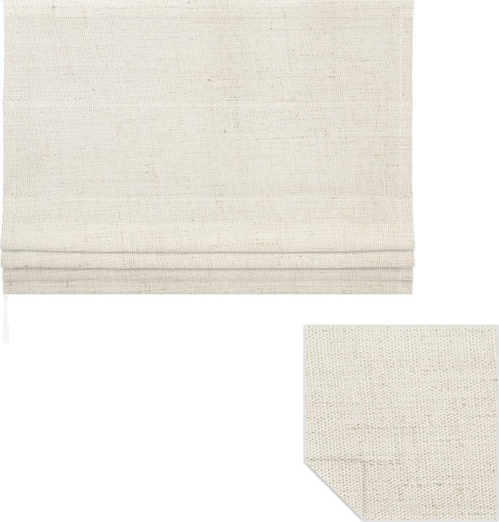 Victoria M. Ivora Raffrollo, 100 x 175 cm, elfenbein-meliert Sicht- & Sonnenschutz, stufenlos mit Schnurzug, pflegeleicht & waschbar, einfache Mont...