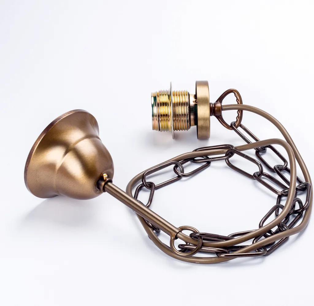 Sospensione Catena E27 Patina - Lampada Pendente Retro 100cm