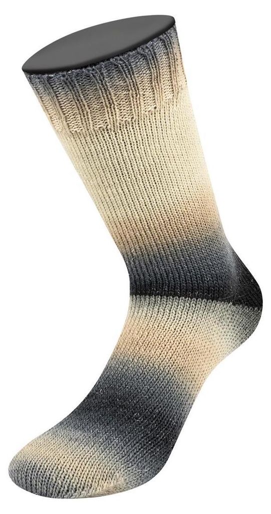 Lana Grossa - Meilenweit 100g Color Mix Sparks 7614 mausgrau steingrau graubeige taupe dunkelgrau
