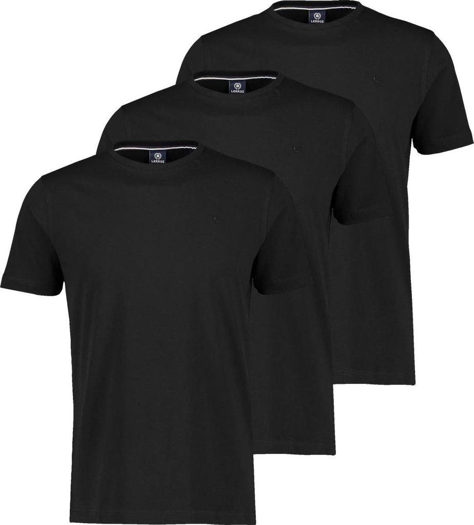 LERROS 3er Pack Basic T-Shirt Angenehmes weiches Material, Bequemer Schnitt, Vielseitig kombinierbar Alltag