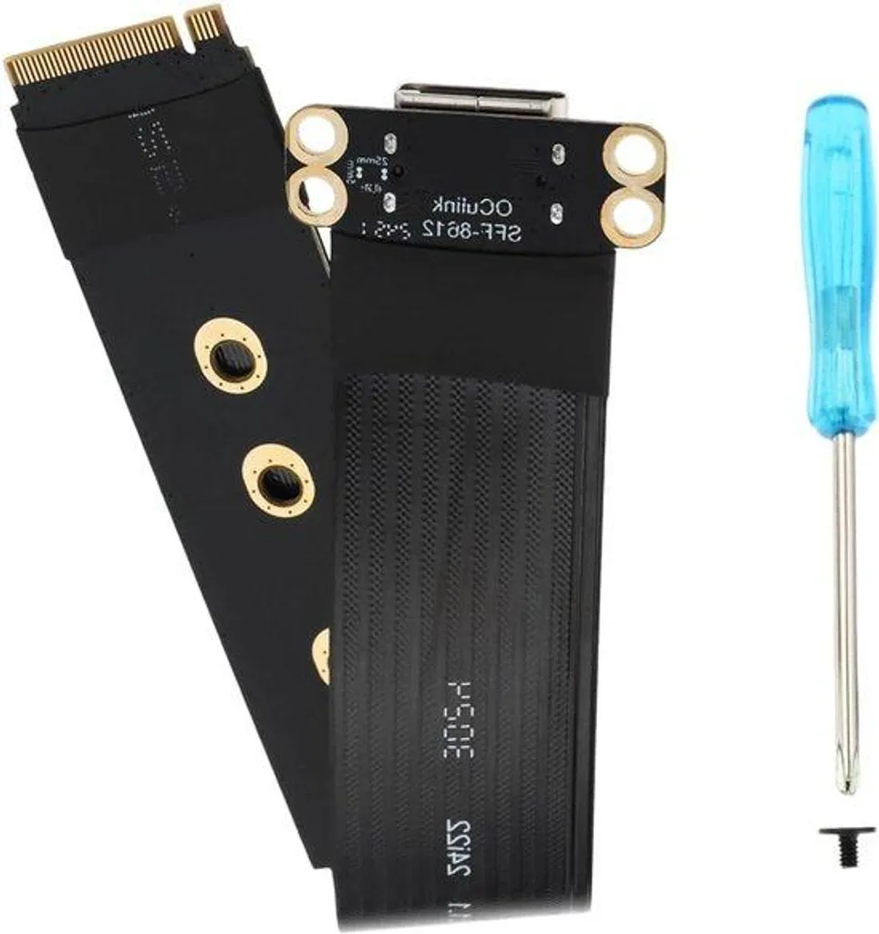 Rallonge M.2 vers Oculink pour brancher un eGPU ou SSD U.2 en PCI-E 4.0
