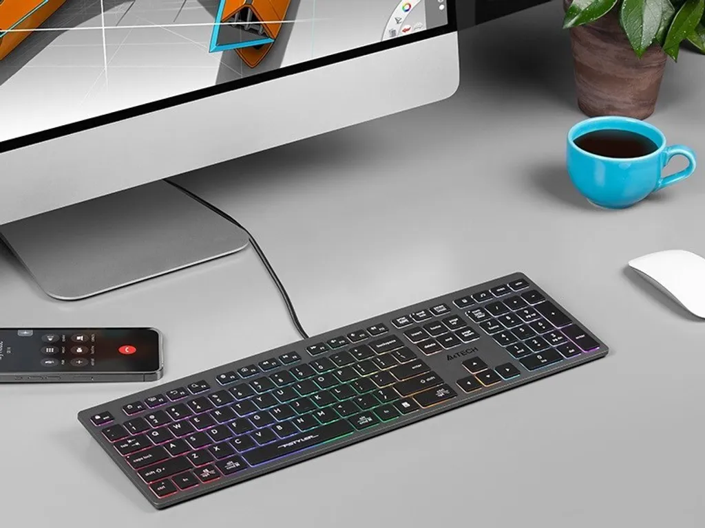 Clavier A4 Tech FStyler FX60H - Clavier Chiclet Rétroéclairé Néon - 4