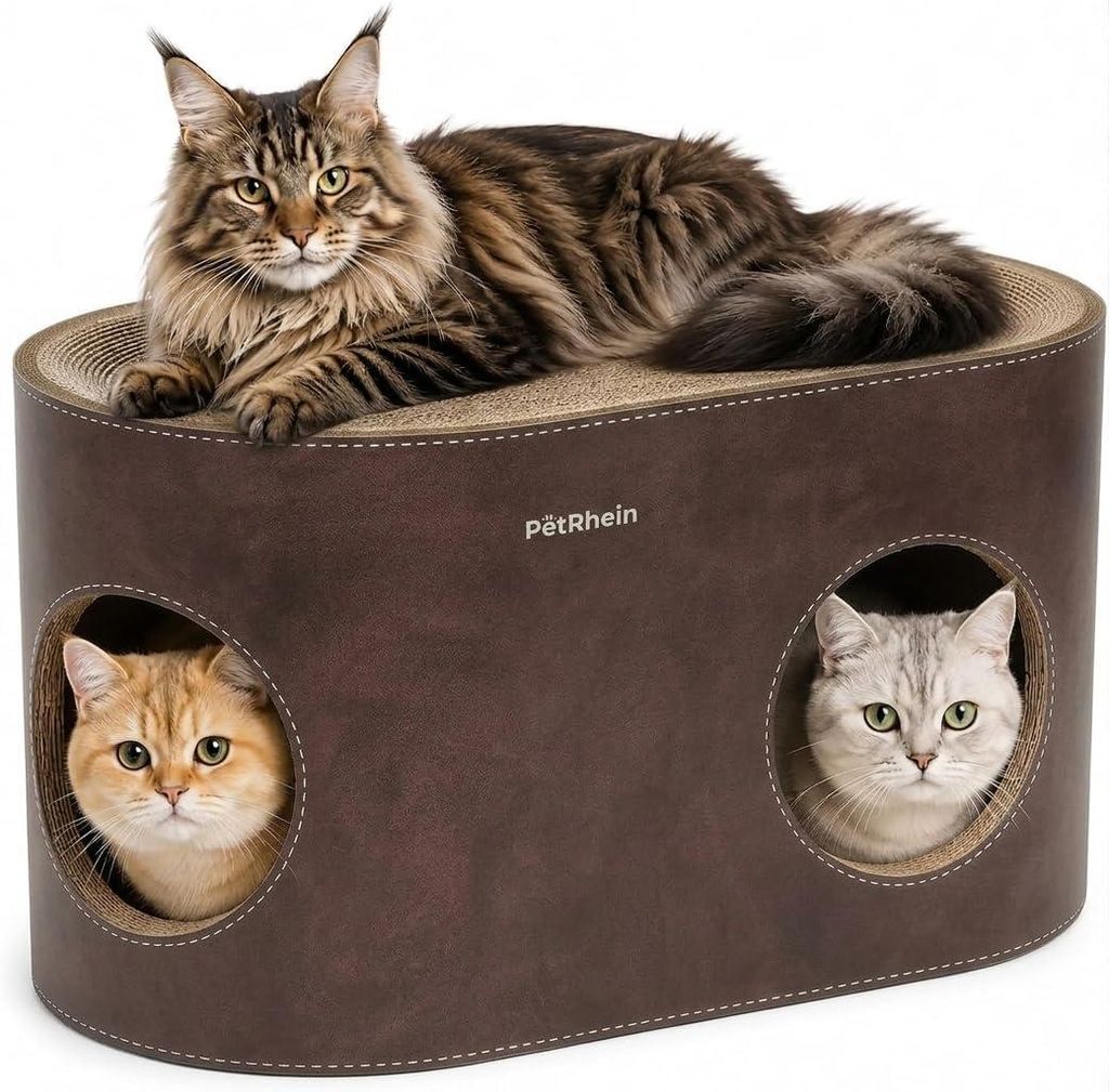 PetRhein Kratzbrett für Katzen aus Kratzpappe,3-in-1 großes Produktbild 