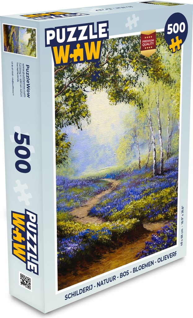 MuchoWow Puzzle 500 Teile Gemälde - Natur - Wald - Blumen - Ölfarbe - Denken - Spiel - Toy