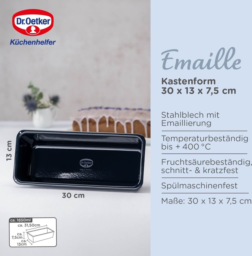 Dr. Oetker Kastenform Back-Liebe 30cm emailliert schwarz Produktbild 5