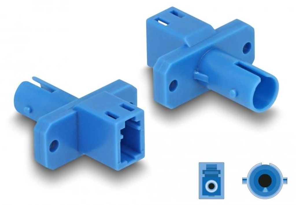 Delock LWL Hybrid Kupplung LC Simplex Buchse zu ST Simplex Buchse blau