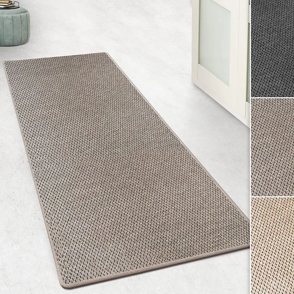 Tapis Calcutta déco pour salon aspect sisal taupe 200x290 cm