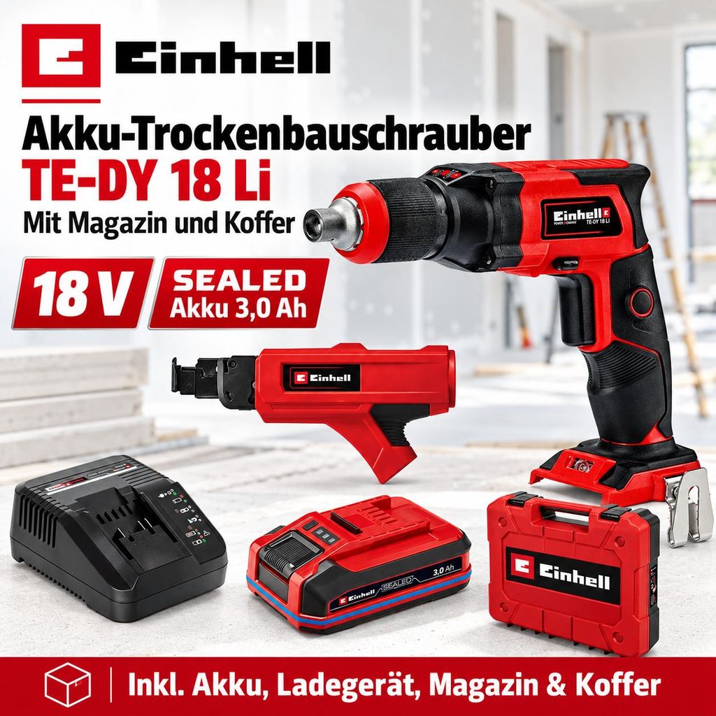 Einhell Akku-Trockenbauschrauber TE-DY 18 Li-Sealed Akku Produktbild 