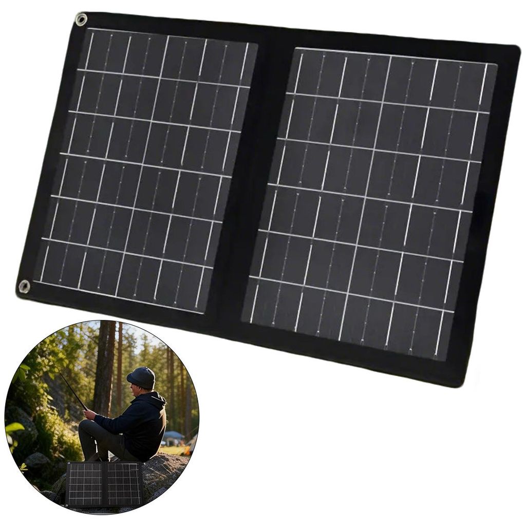 Faltbares 10W Solarladegerät,mit Dual-USB,Tragbares Solar-Panel für Handy & Powerbank, Monokristallin, Outdoor Camping & Notfall