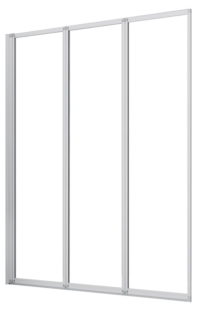 Duschspa 120x140cm Badewannenaufsatz 3-teilig Weiß Faltwand Produktbild 