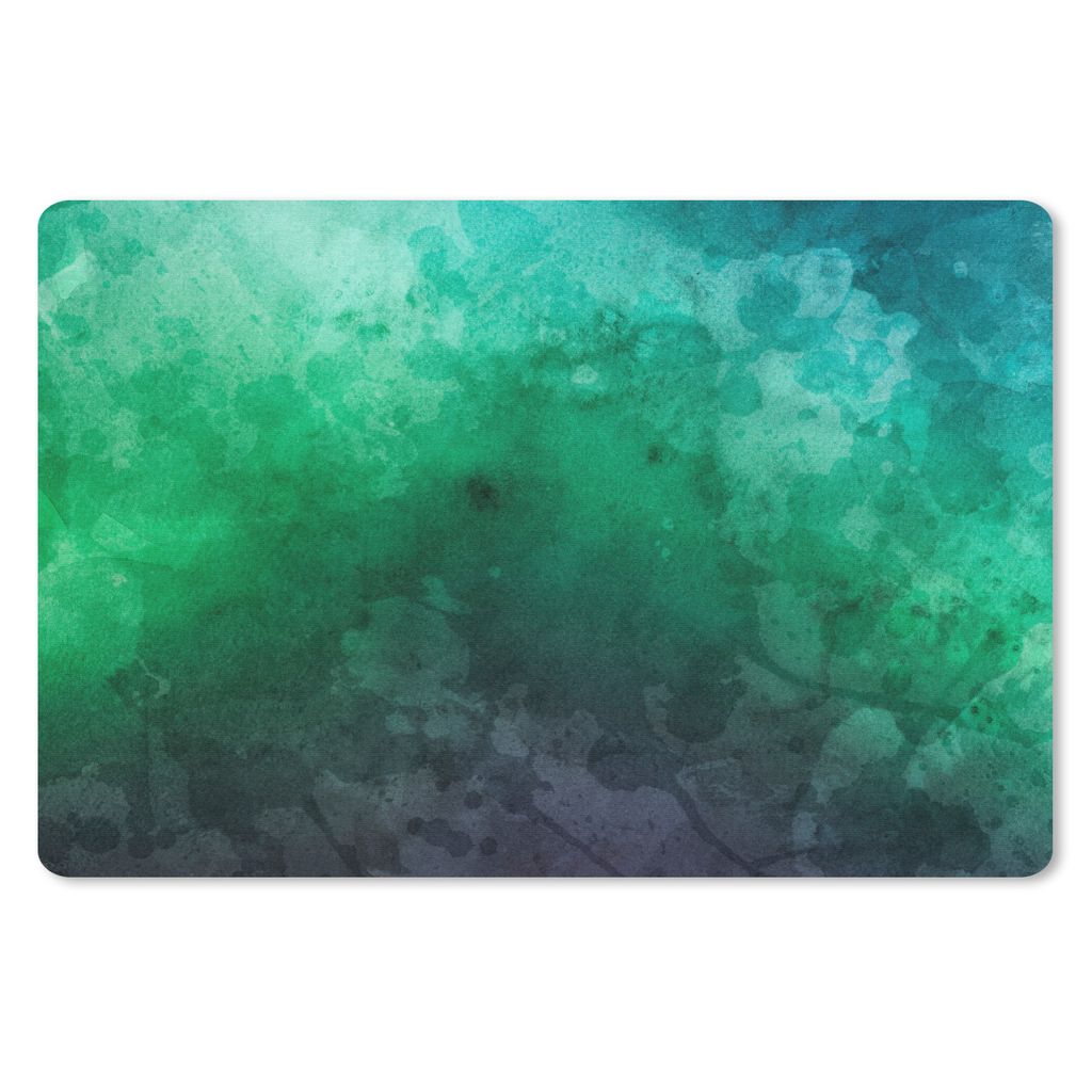 MuchoWow Schreibtischunterlage Aquarell - Blau - Grün 60x40 cm - XXL Mauspad - Großes Mauspad