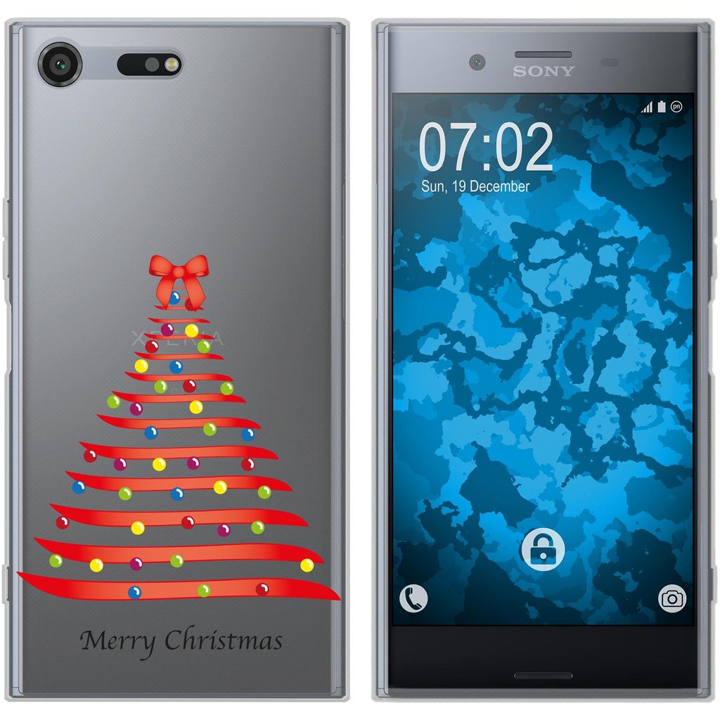 PhoneNatic Case kompatibel mit Sony Xperia XZ Premium Silikon-Hülle X Mas Weihnachten Weihnachtsbaum M1