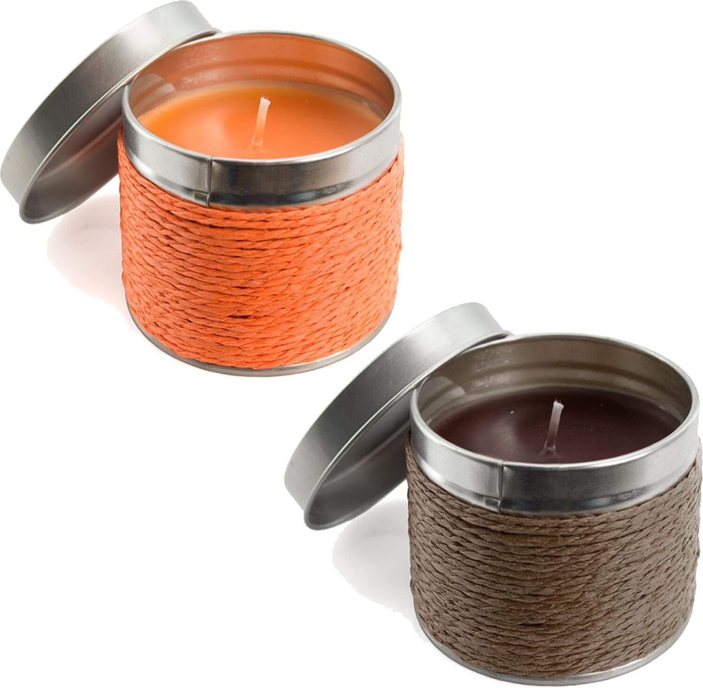 Natuiahan, Duftkerzen Orange und Schokolade, Kerze mit Behältern, 2er-Set