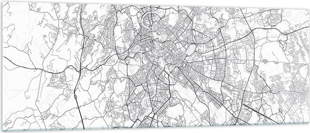 Bilder auf glas - Einteilig - Stadt Karte Rom - 140x50cm - Glasbilder - Wandbilder - Bilder - zum Aufhängen bereit - Wanddekoration aus Glas - Gla...