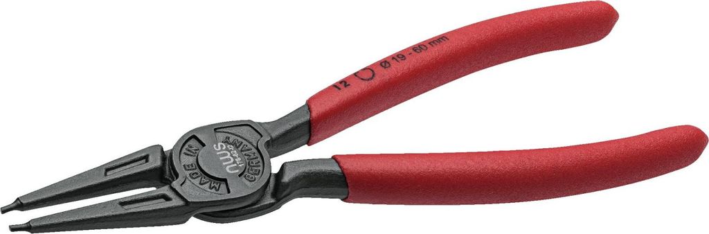 NWS Sicherungsringzange 178-62-I32 | gerade Backen | Geeignet für Ringe mit einem Durchmesser von 15 bis 25 mm | Entspricht der DIN 5256 D