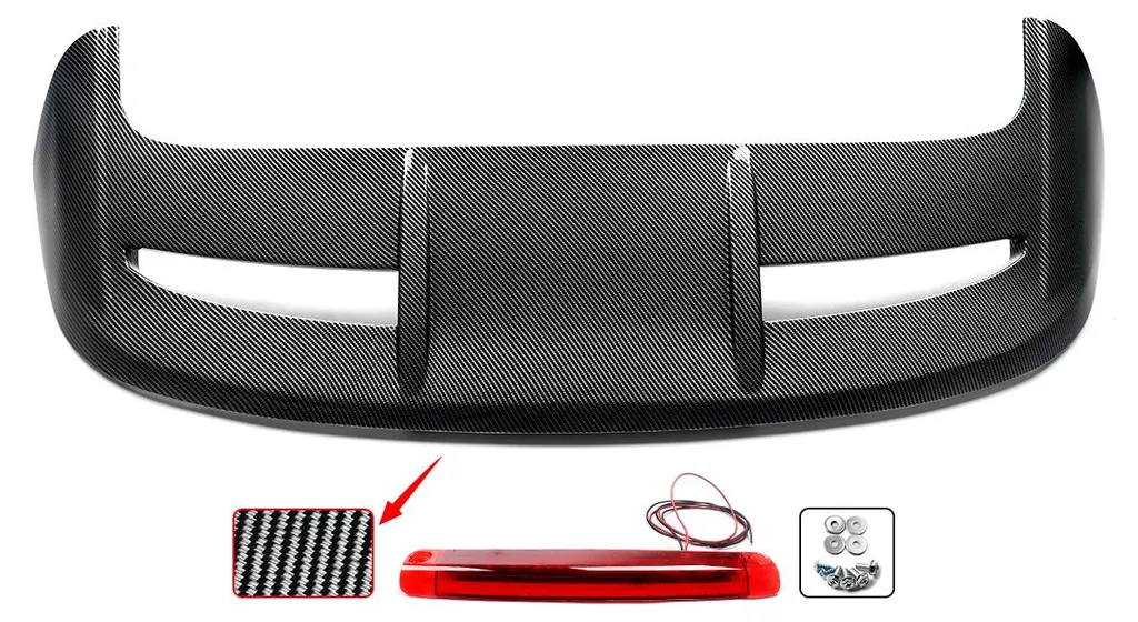 Becquet de toit arrière en plastique ABS look fibre de carbone - Sport