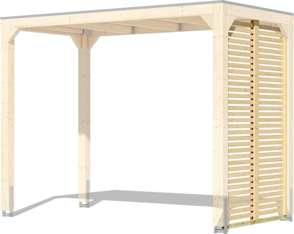 Karibu Lamellenwand halbe Breite für Pavillon Cubus