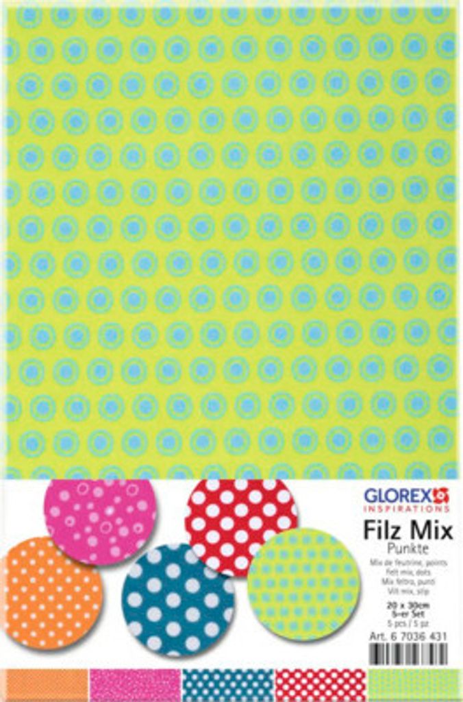 Filz-Packung Kreise 20x30 cm 5 Stück Produktbild 