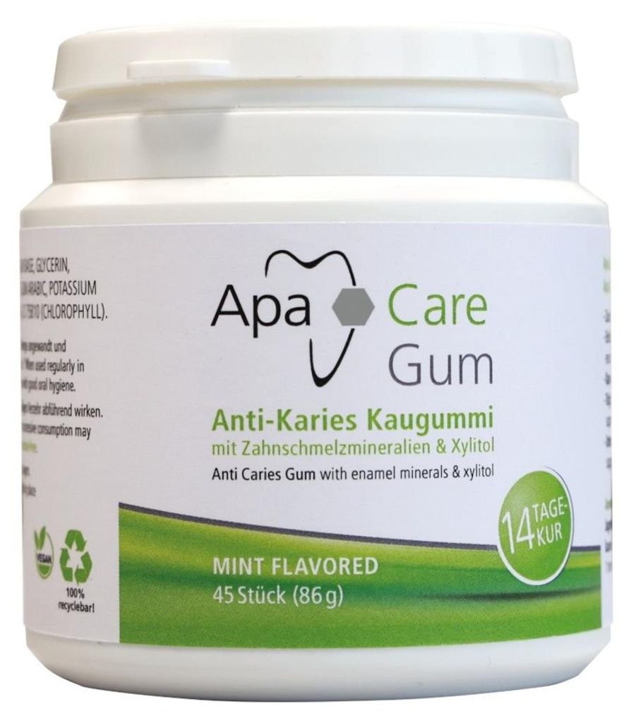 ApaCare ApaGum Zahnpflege-Kaugummi mit Xylit, 45 Stück Produktbild 