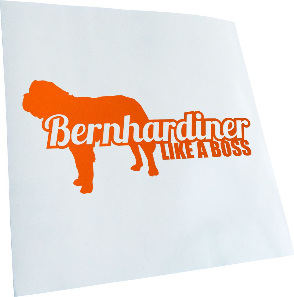 Kiwistar - Autoaufkleber - Bernhardiner Like a Boss Dog Heckscheibenaufkleber - Aufkleber für Auto Kfz Fahrrad, LKW, Truck Mofa
