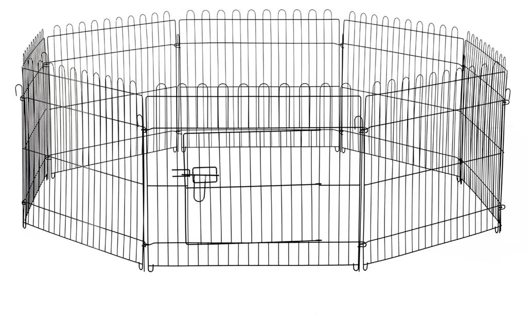 Parc pour animaux PAWHUT D06-025, parc pour chiots, noir - Image du produit 