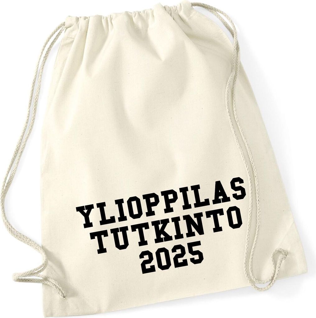 Huuraa Turnbeutel Ylioppilastutkinto 2025 Abschluss Finnland 12 Liter Natural Baumwolle Rucksack Geschenkidee