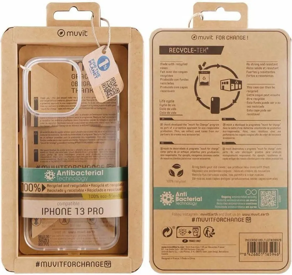 Muvit Cover iPhone 13 Pro: Trasparente, Sottile e Anti-Shock - 1