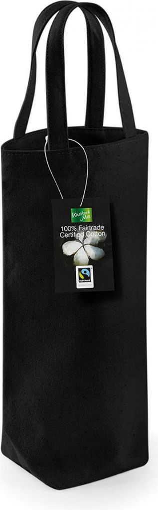 Westford Mill W620 | Fairtrade Baumwolle Bottle Bag 8 x 27 x 8 cm - Farbe: Black - Größe: One Size