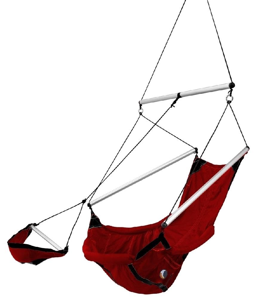 Ticket to the moon Moon Chair Hängesessel aus Fallschirmseide rot Hängestuhl