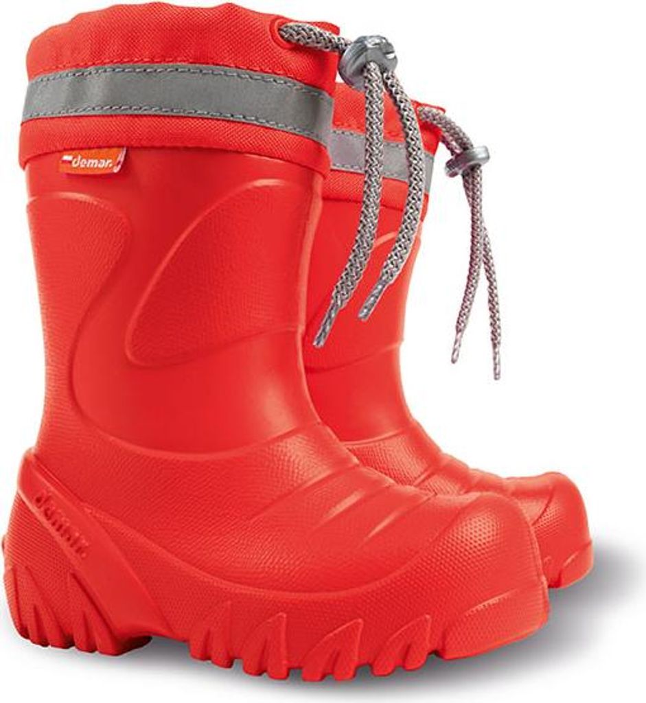 DEMAR Kinder Gummistiefel Winterstiefel Regenstiefel Kinderstiefel Gefüttert Rote 22/23