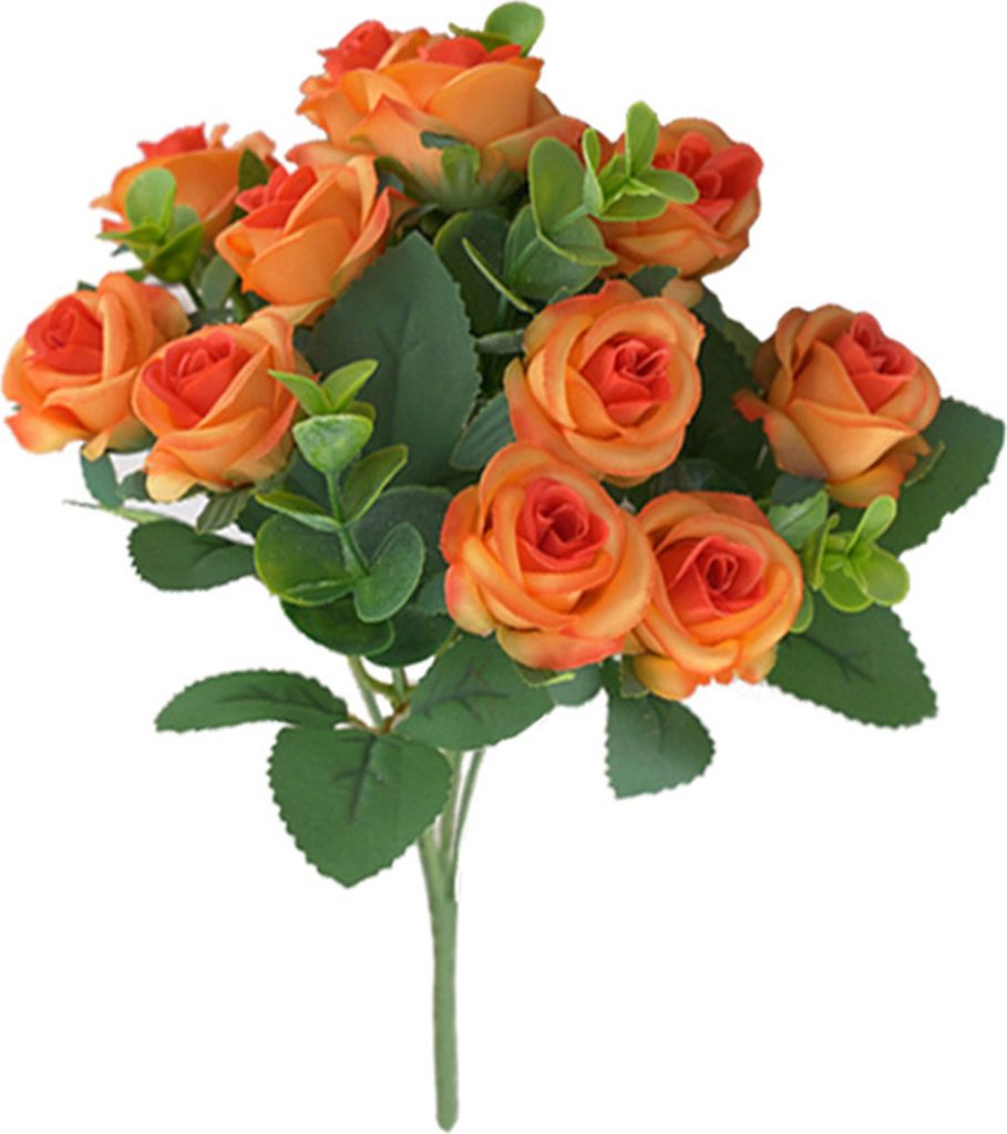 1 Strauß Künstliche Rose 5 Zweige 11 Blütenköpfe Realistische grüne Blätter Pflegeleicht Nicht verwelkt Künstliche Eukalyptus Kunstseide Ros...