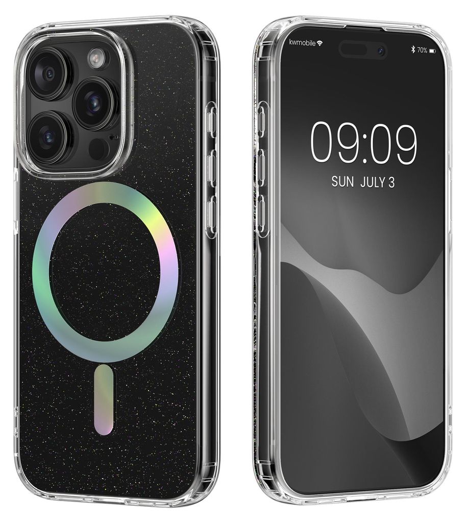 kwmobile Hülle kompatibel mit Apple iPhone 15 Pro Handyhülle - Hard Case mit TPU Bumber - Schutzhülle kompatibel mit MagSafe - Kameraschutz -