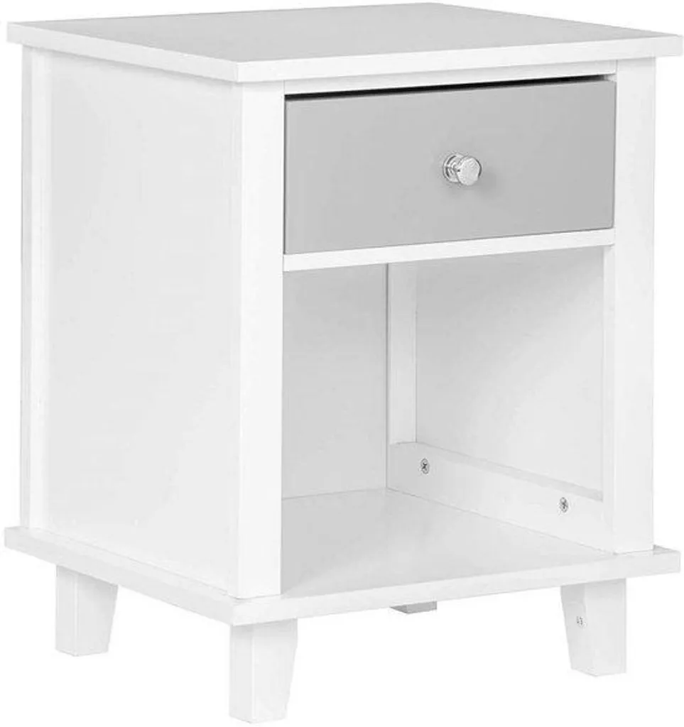 Petit meuble de rangement blanc pour chambre - table de chevet compacte