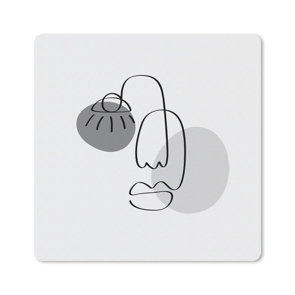 MuchoWow® Mauspad Mousepad Minimalismus - Gesicht - Schwarz Produktbild 