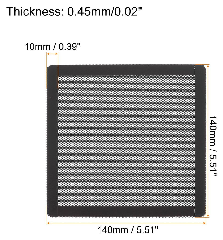 3er Set PC-Staubfilter, 140x140mm Magnetischer Rahmen PVC Computer Geh?use Lš¹fterstaubschutzgitter fš¹r Computergeh?use Lautsprecher, Schwarz