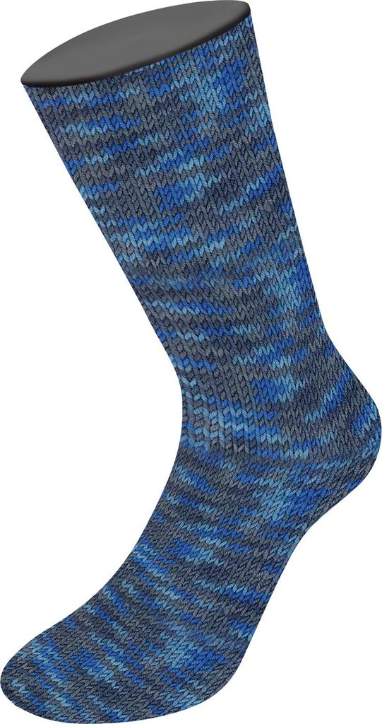 Lana Grossa - Meilenweit 8-fach 150g Multi 9982 mittelgrau dunkelgrau mittelblau kobaltblau