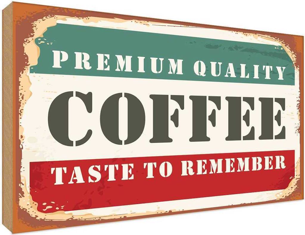 vianmo Holzschild 30x40 cm Premium Quality Coffee Kaffee Dekoration