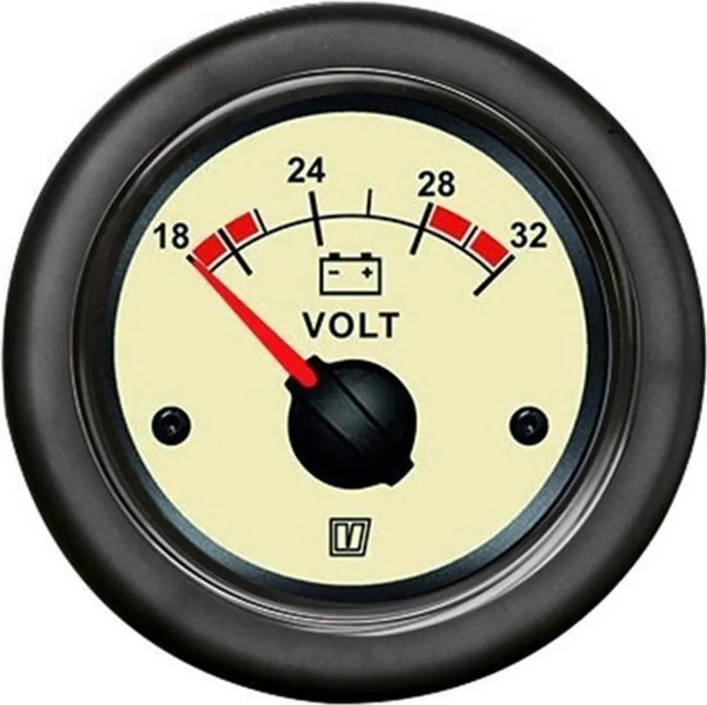 VETUS VLT24N Voltmètre 24V Beige - Indicateur de Tension Précis Marine