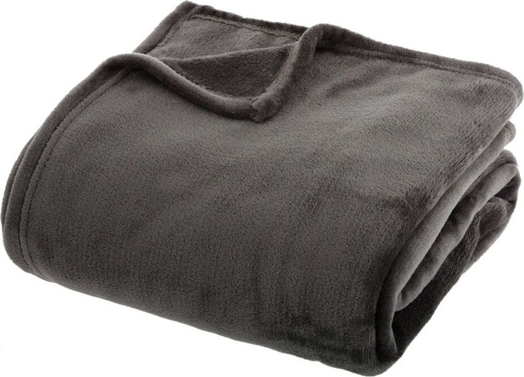 Eazy Living Kuscheldecke Flanelle 180 cm x 230 cm Dunkelgrau