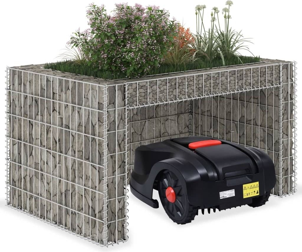 vidaXL Rasenmäher-Garage mit Hochbeet 110x80x60 cm Produktbild 