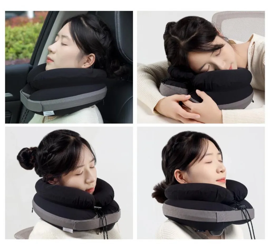 Oreiller cervical respirant en TPU avec support 3D et gonflage double