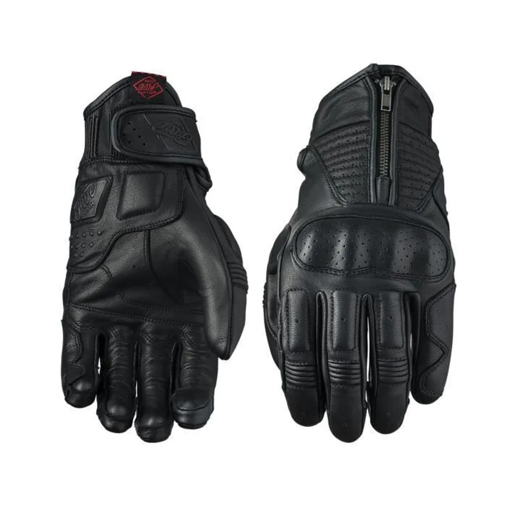 Five Kansas Noir M : Gants moto en cuir avec index tactile intégré