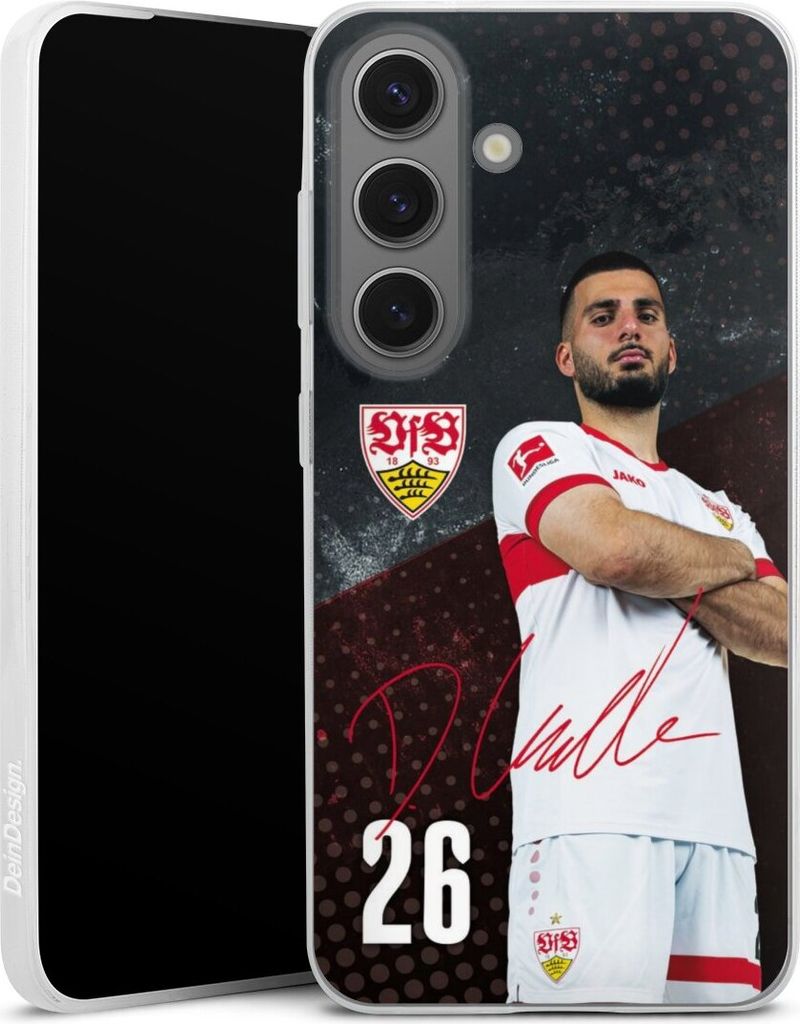 DeinDesign Slim Hülle für Samsung Galaxy S25 Silikon Case Ultra Dünn Handyhülle Offizielles Lizenzprodukt VfB Stuttgart Deniz Undav