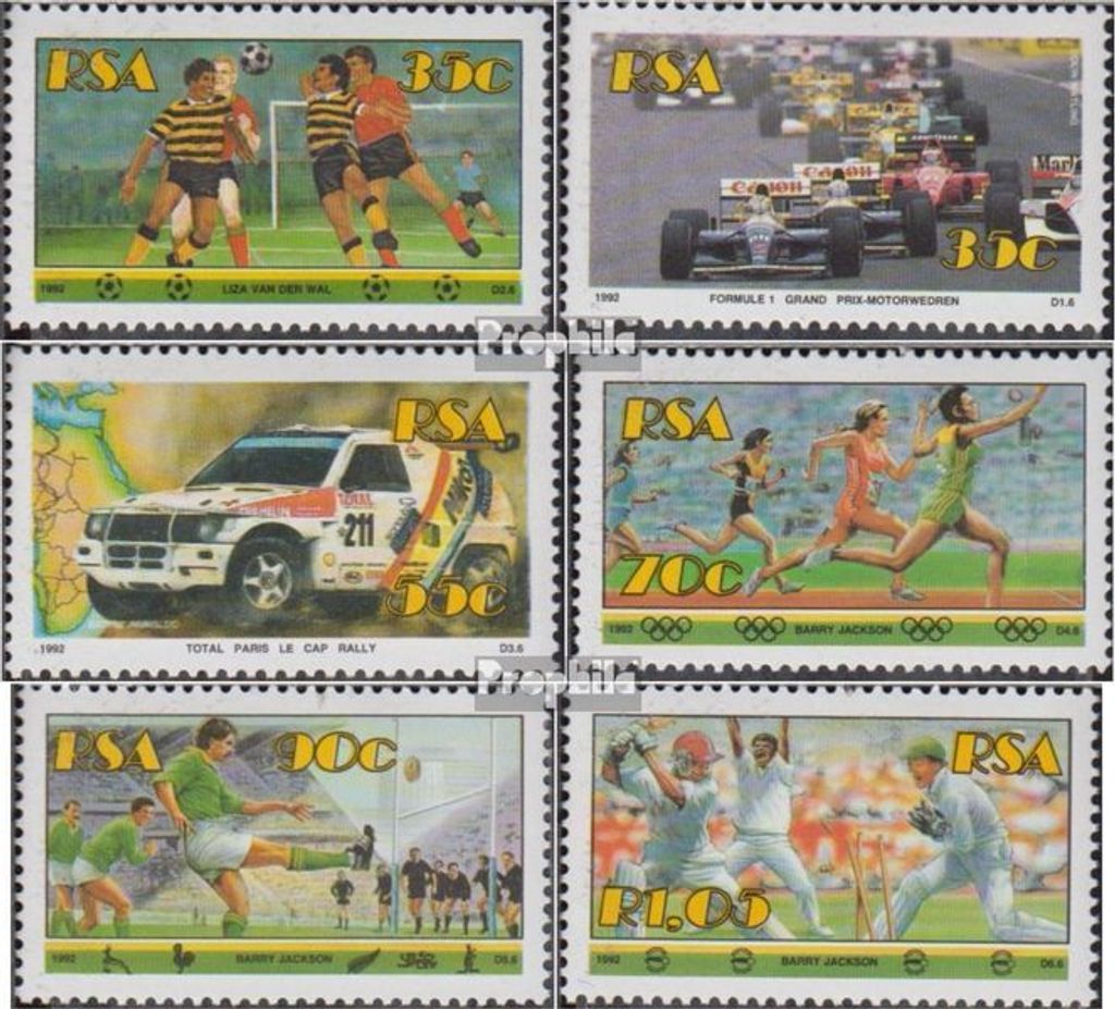 Briefmarken Südafrika 1992 Mi 839-844 (kompl.Ausg.) FDC Sport