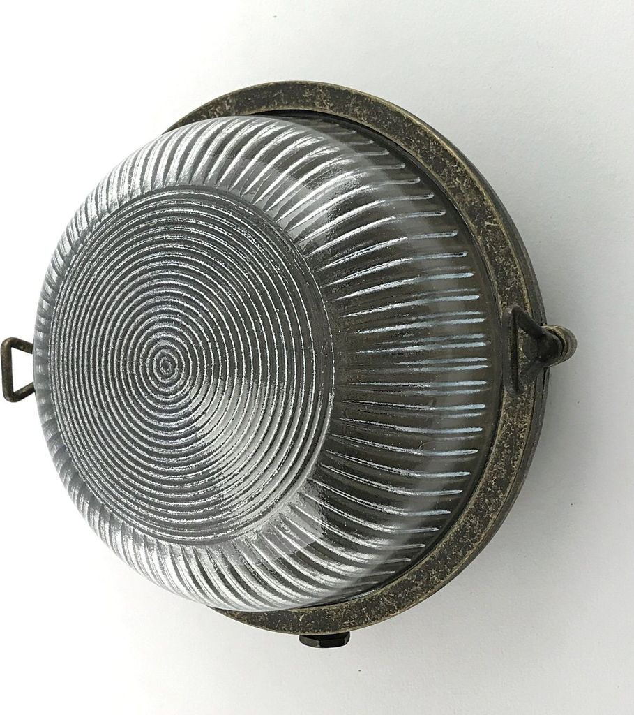 Kellerlampe Messing Glas E27 IP64 rund Ø 17,5 cm in Produktbild 