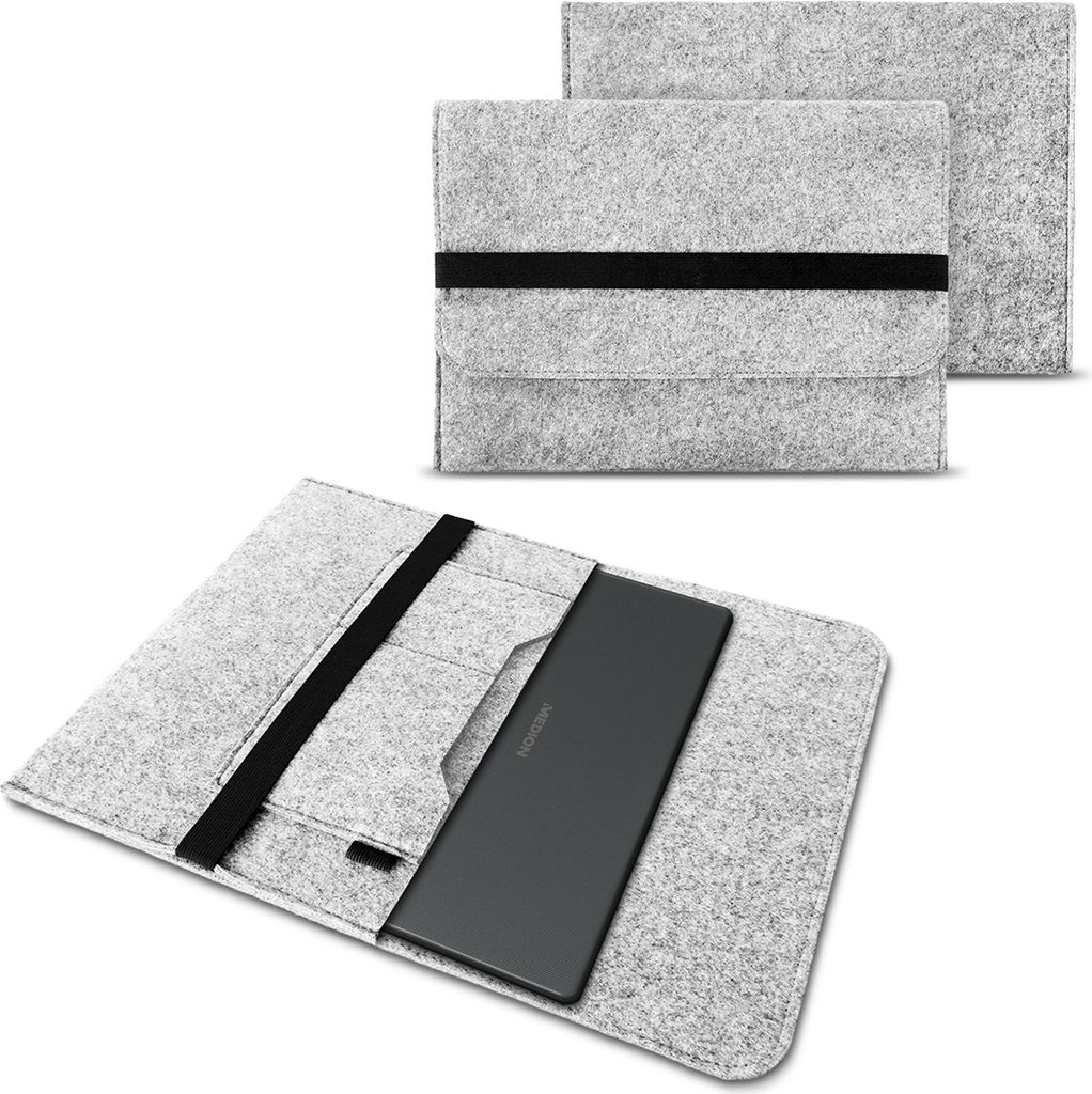 Sleeve Hülle Medion Akoya S17402 Notebook Tasche Filz Cover Etui 17,3 Zoll CaseFarbe:Hellgrau