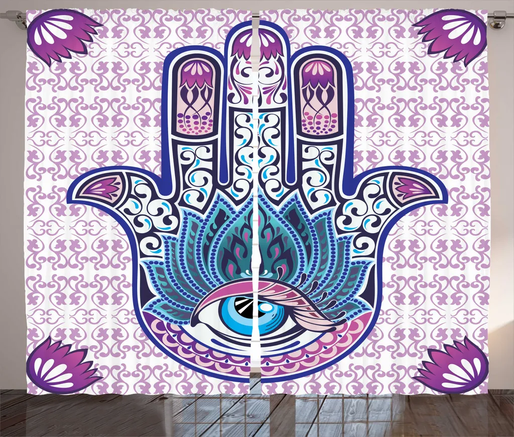 Rideau Occultant Léger Mehndi pour Décoration Originale sans Vis-à-Vis